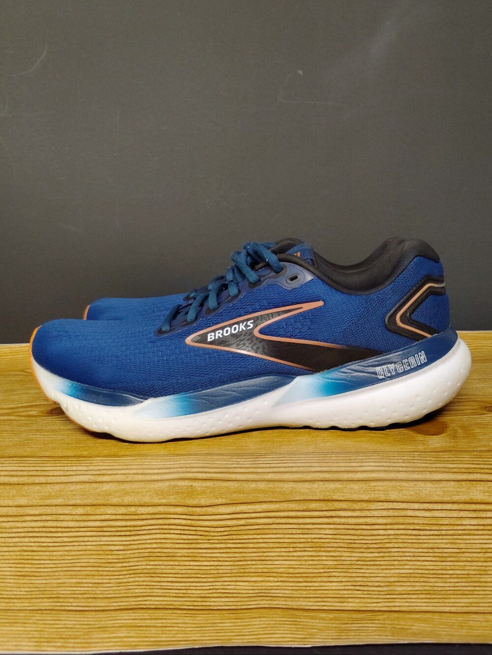 Brooks Men’s Glycerin 21 Navy Blue Athletic Running Shoes